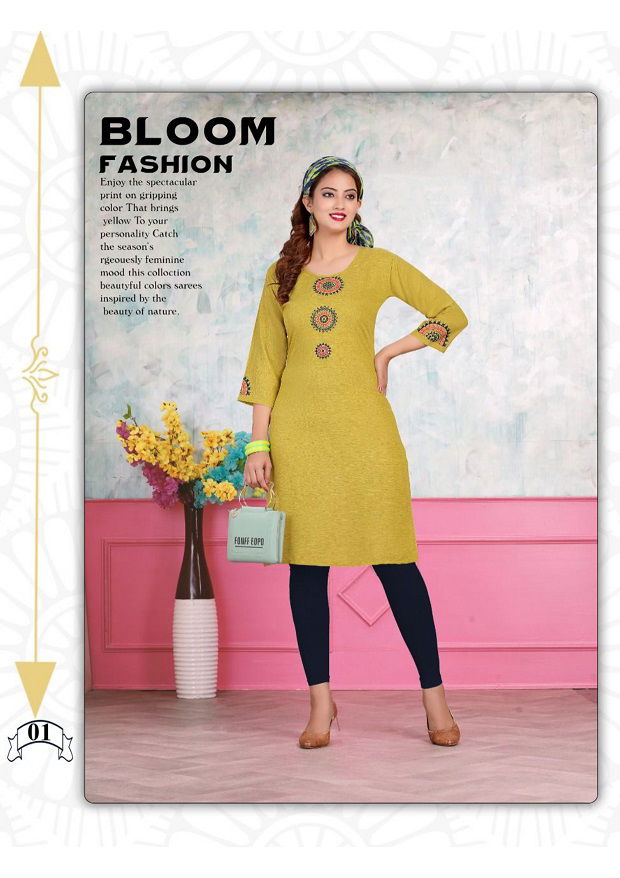 Herlin Latest Fancy Designer Regular Casual Wear Rayon Embroidery Kurtis Collection
