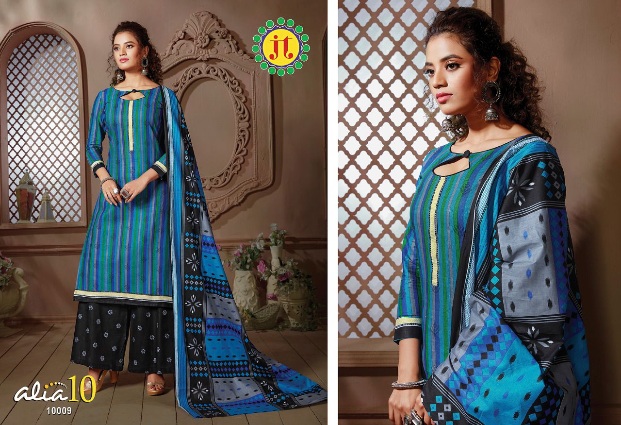 Jt Alia 10 Latest Fancy Regular wear Pure Cotton Printed Dress Material