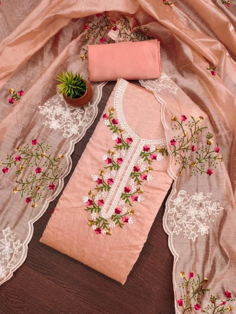 Color Set 9071 Stylish Chanderi Cotton Dress Material Bulk Orders In India