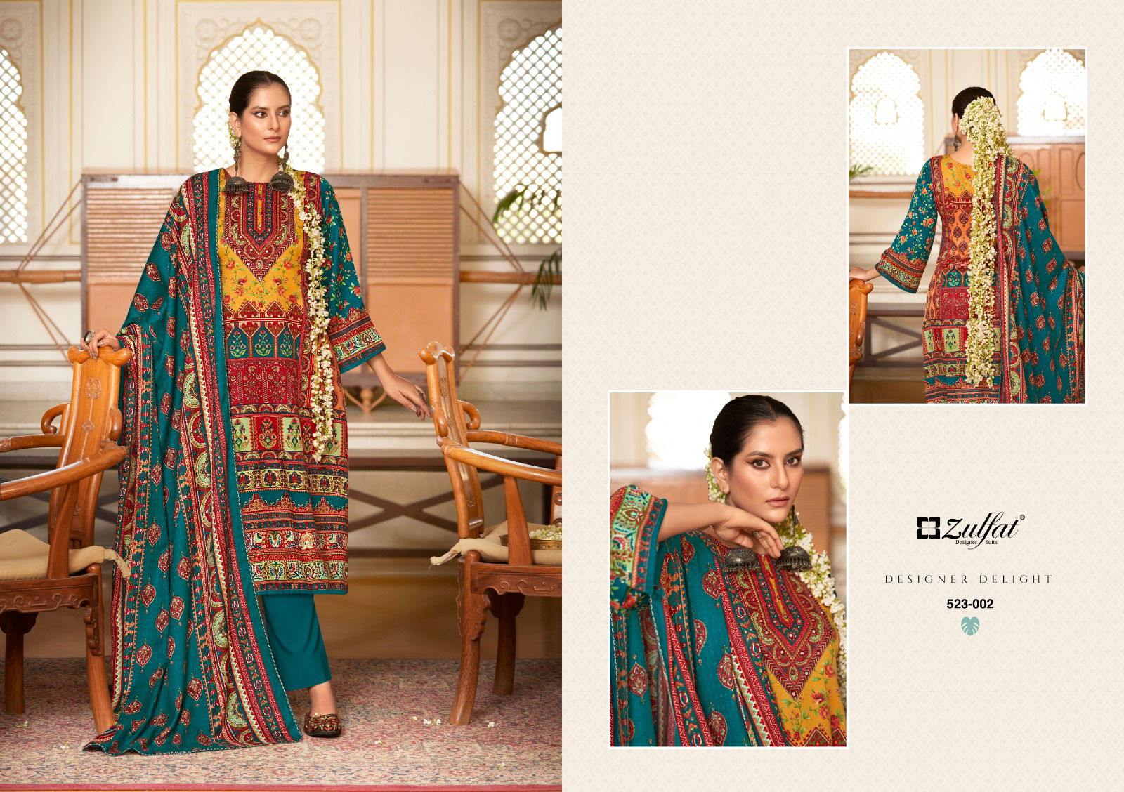 Zulfat Wahida Wool Pashmina Dress Material Collection
