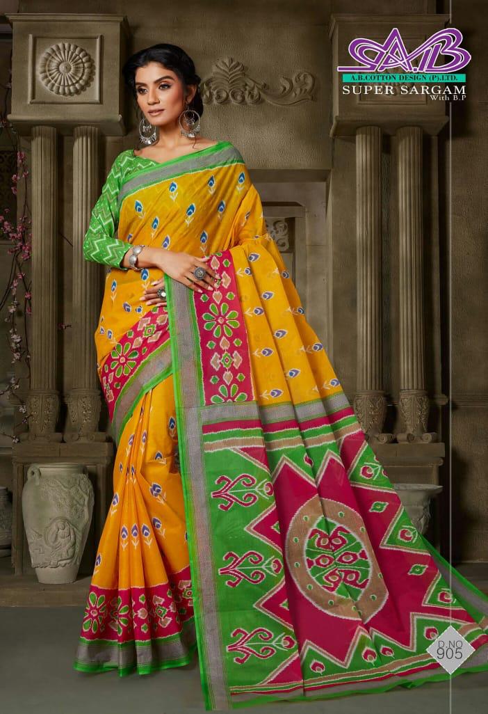 A.B Super Sargam Latest Regular Wear Cotton weaving Designer Printed Sarees Collection