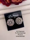 Ad Diamond Silver And Rose Gold Earrings 12 Wholesale Market In Surat