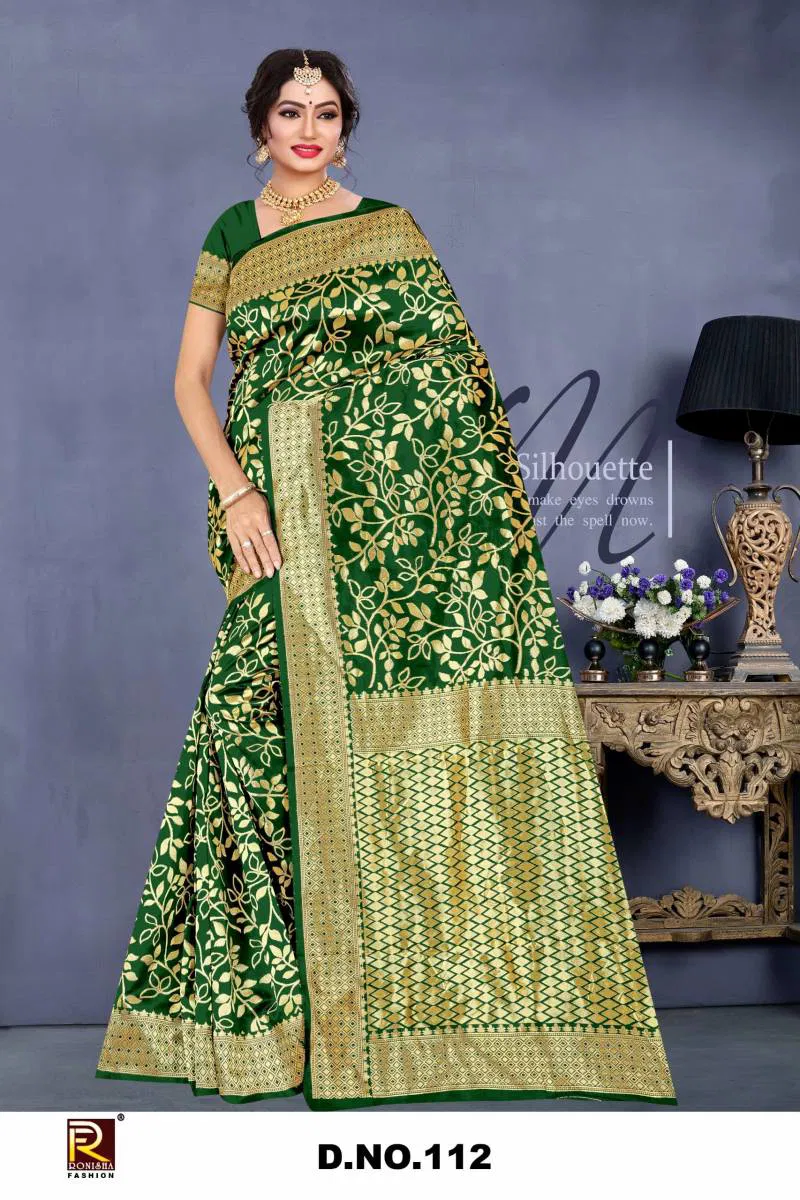 Ronisha 112 Traditional Wear Banarasi Silk Saree Wholesale Clothing Distributors In India