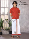 Sangeet Kutty Raja Slub Cotton Kids Wear Shirt With Vesti Wholesalers In Surat