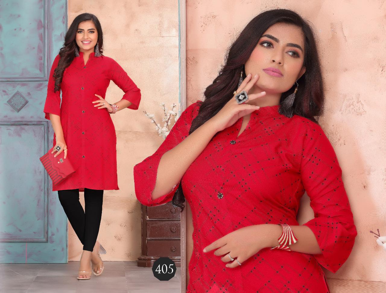 Trendy Heaven 2 Heavy Rayon Fancy Casual Wear Printed Kurtis Collection