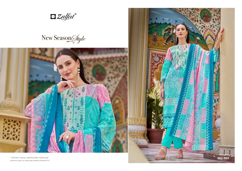 Noor Vol 3 By Zulfat Cotton Printed Designer Dress Material Exporters In India