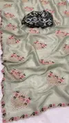 1296 Beautiful Designer Gold Crush Silk Embroidery Saree Suppliers In India
