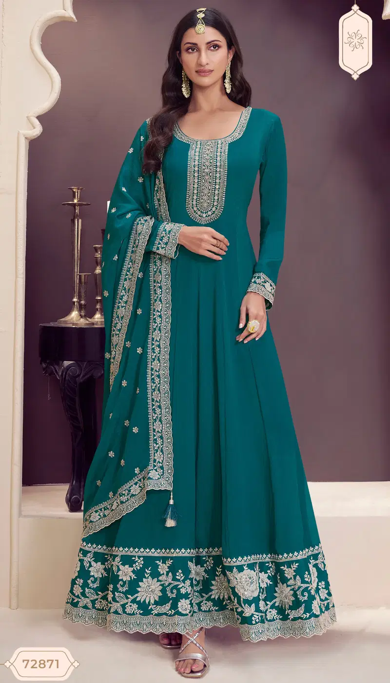 Blaze By Vinay Kuleesh Chinon Designer Salwar Suit Exporters In India