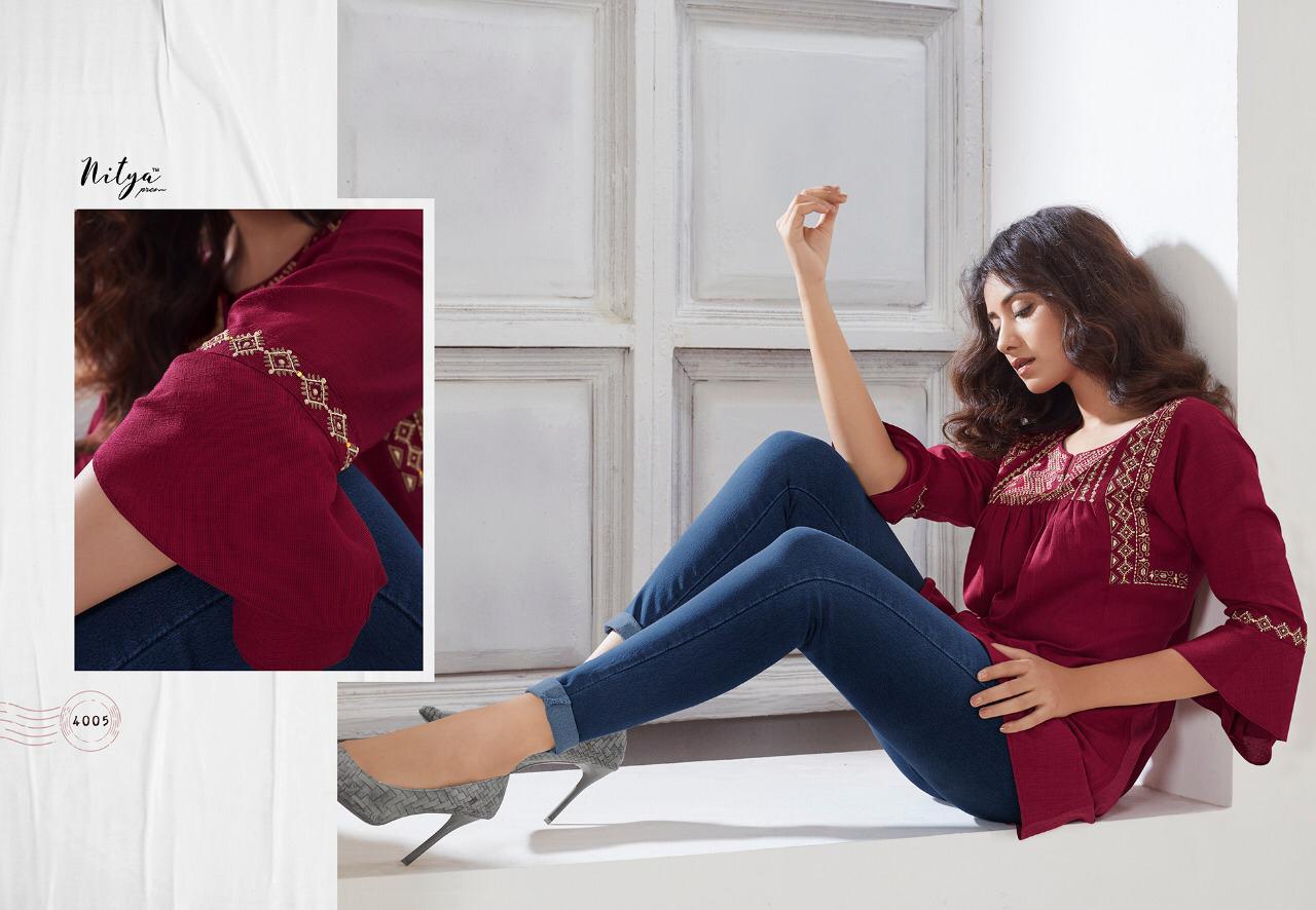 Nitya Essentials  Vol - 4 Latest Designer Fancy Daily Wear Ladies Top Collection  