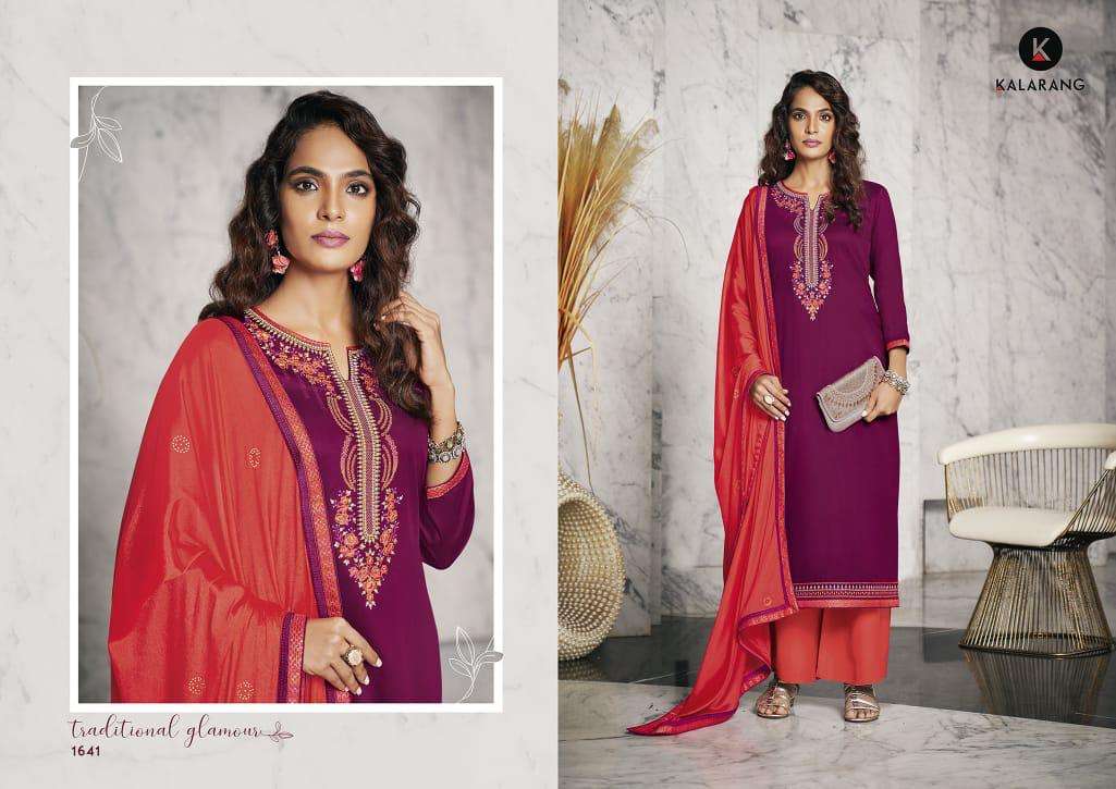 Kalarang Jessica Vol 2 Latest Jam Silk Cotton With Embroidery Work Dress Material With Pure Chinon Swarovski Diamond Work and Embroidery Work Border Dupatta 