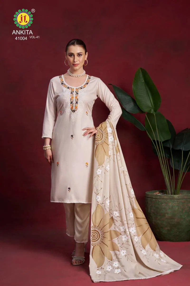 Ankita Vol 41 By Jt Rayon Printed Wholesale Dress Material Suppliers In Mumbai