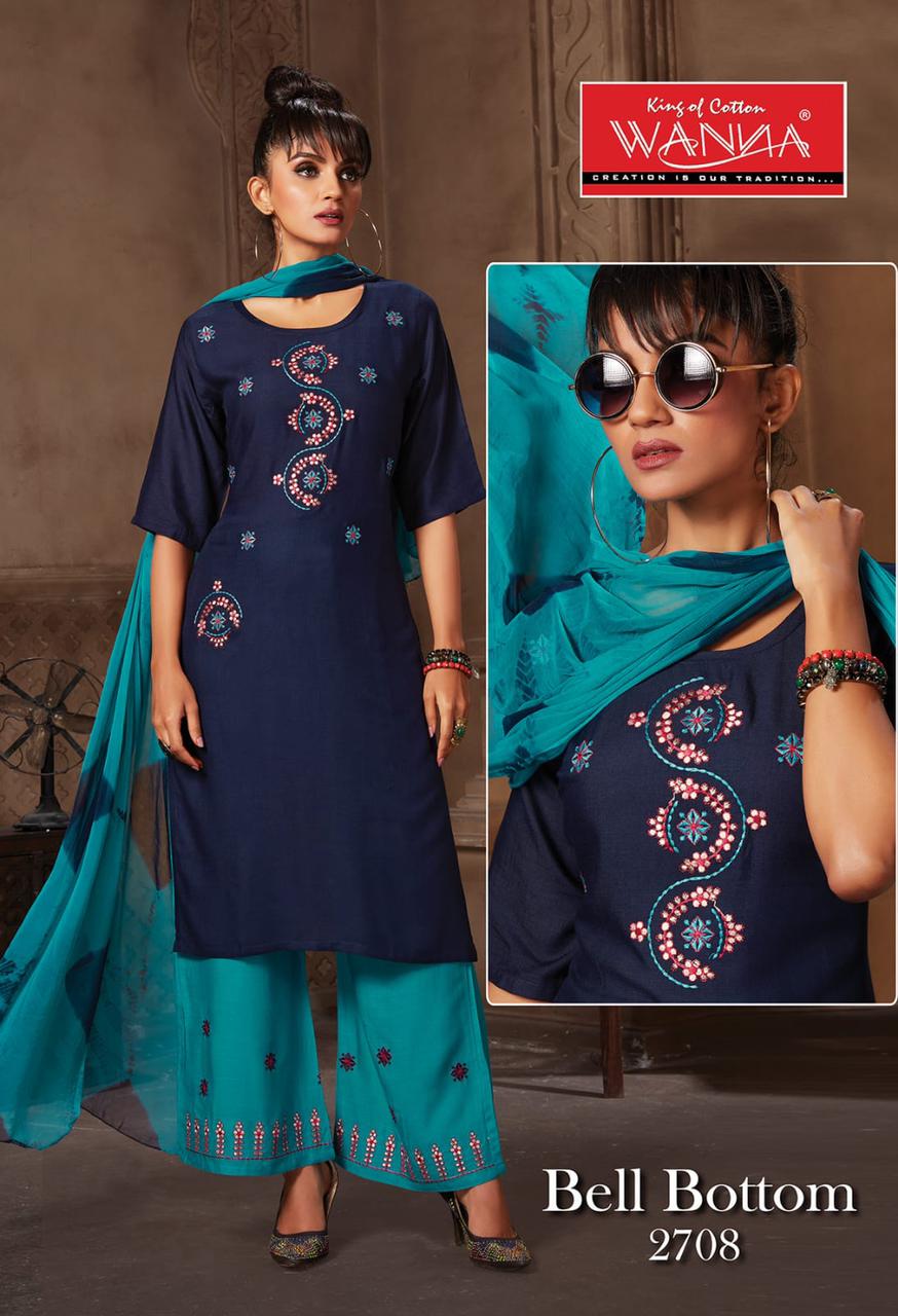Wanna Bell Bottom Ethnic Wear Rayon Ethnic Wear Ready Made Collection
