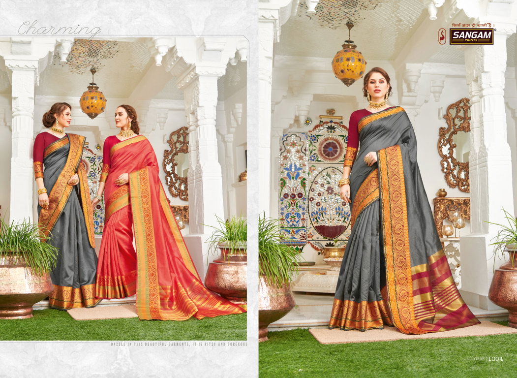Sangam Udaan Latest Designer Rich Look Handloom Festive Wear Silk Sarees Collection