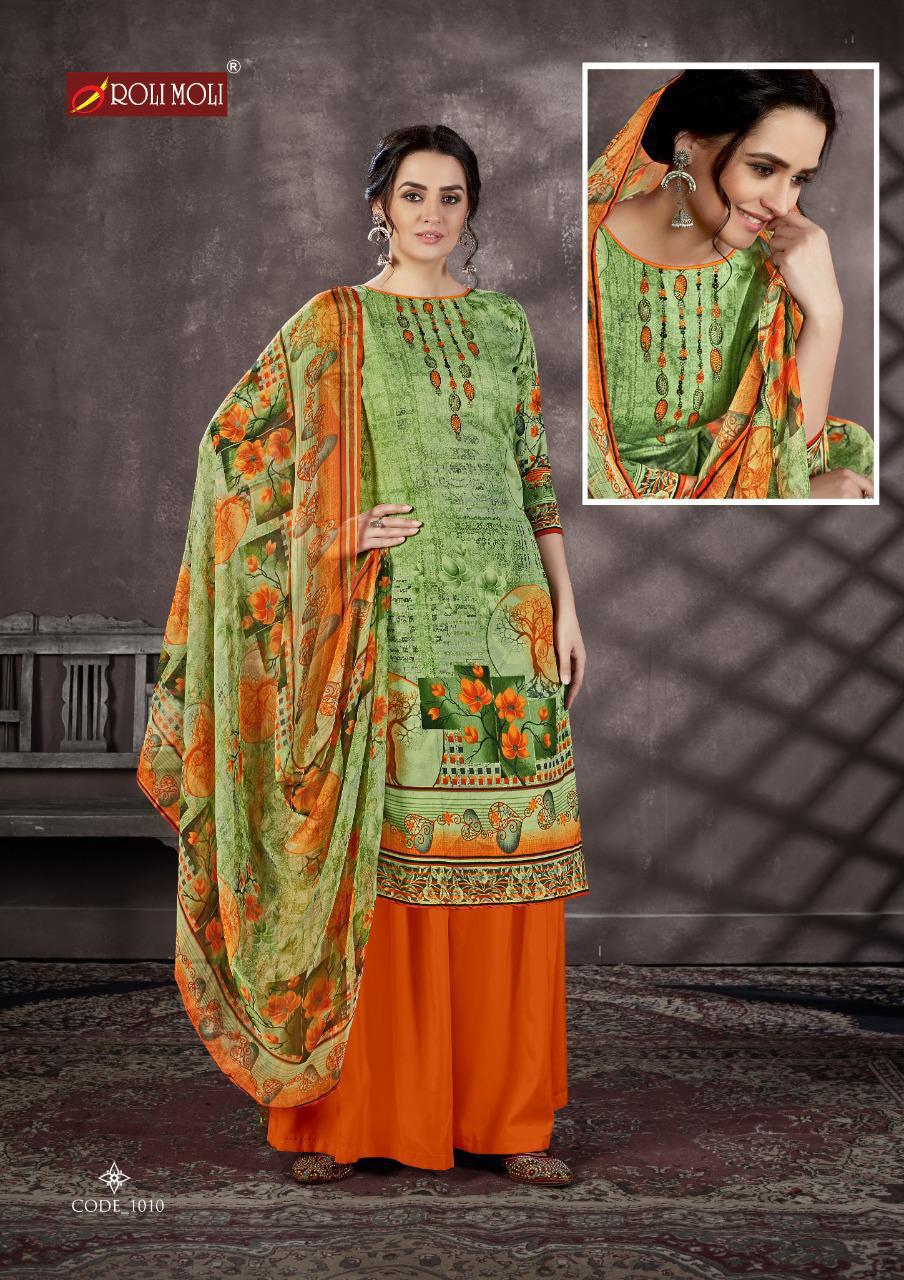 ROLI MOLI MALLIKA Beautiful Casual Wear Heavy Designers Print with Sivorski Diamond Work Salwar Suit Collection 