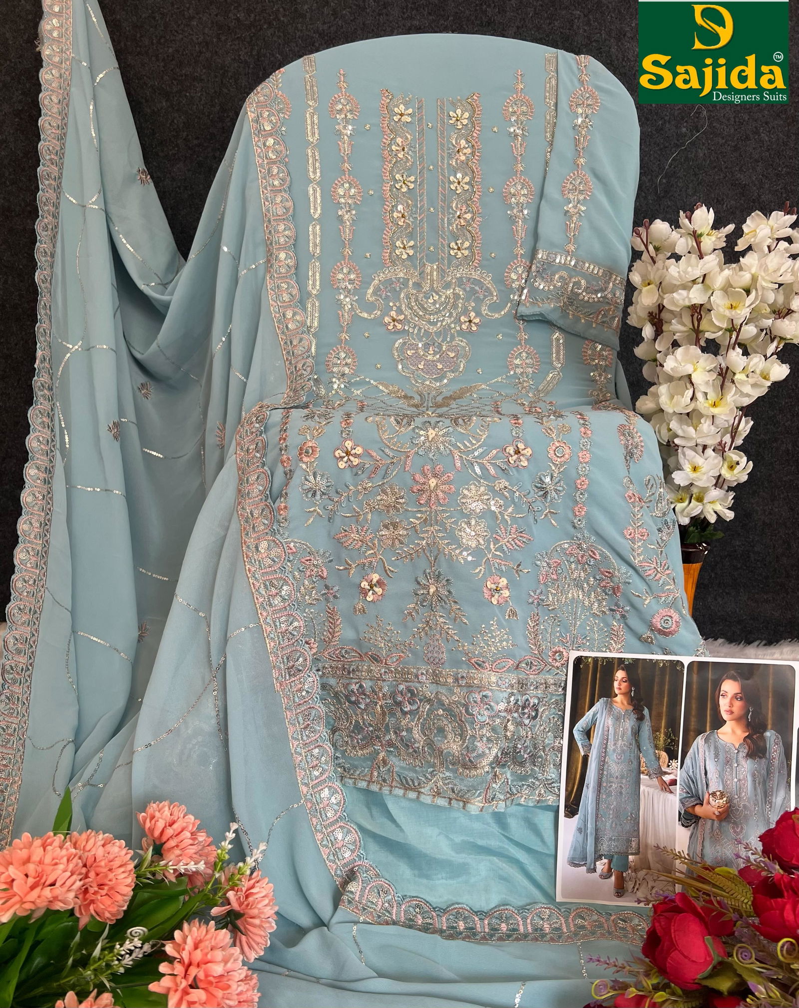  Alaya Vol  by Sajida  1 Georgette Pakistani Salwar Kameez Collection