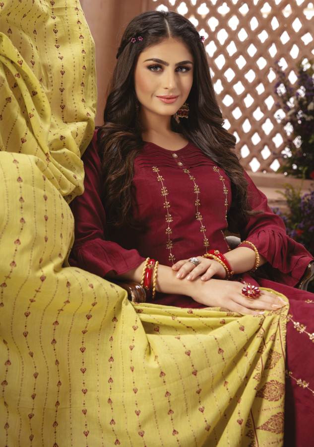 Kiana Shamma Designer Festive Wear Heavy Maslin With Hand Work Readymade Collection
