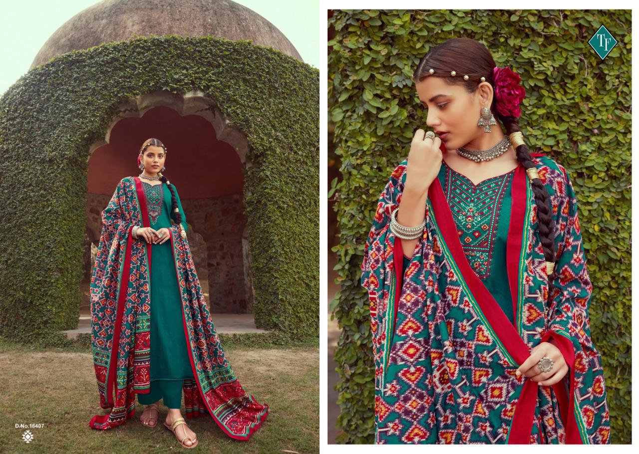 TANSIHK FASHION IKRAT Fancy Designer latest festive Wear Pure Jam Silk With Kashmiri Embroidery Neck Salwar Suit Collection