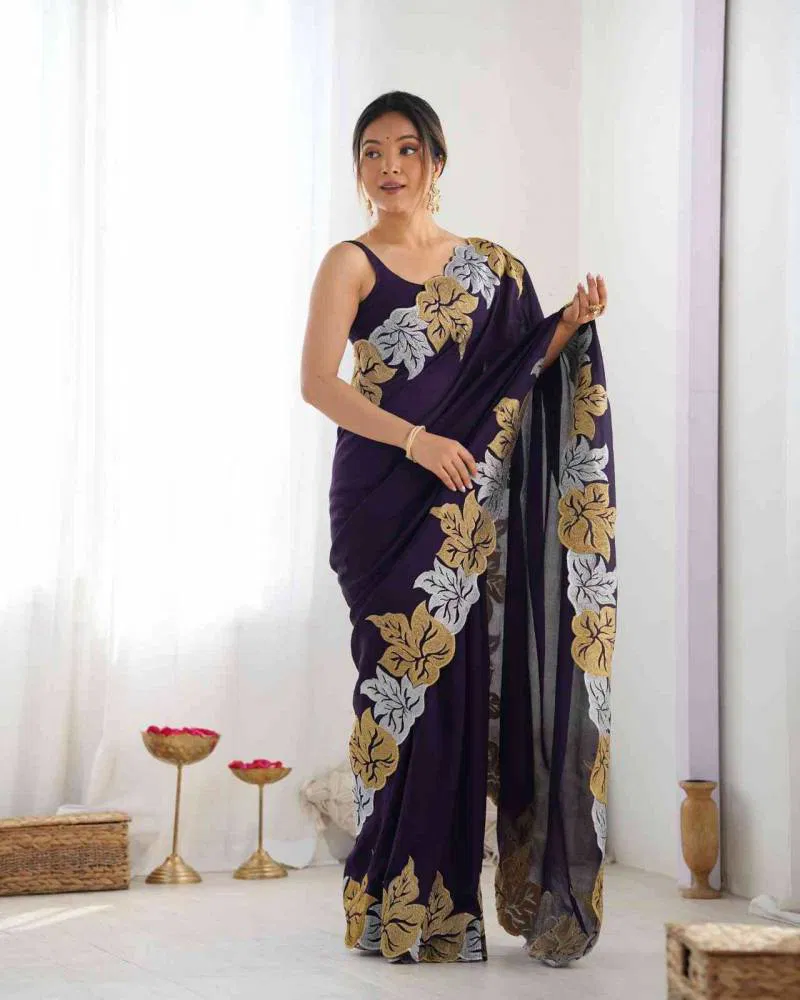 Ds 710 Vichitra Silk Embroidered Party Wear Saree Best Wholesale Shop In Surat