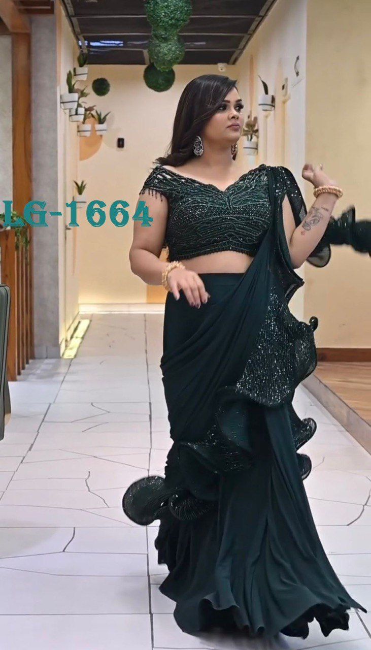  LG 1664 Georgette Designer Party Wear Lehenga Sarees Catalog