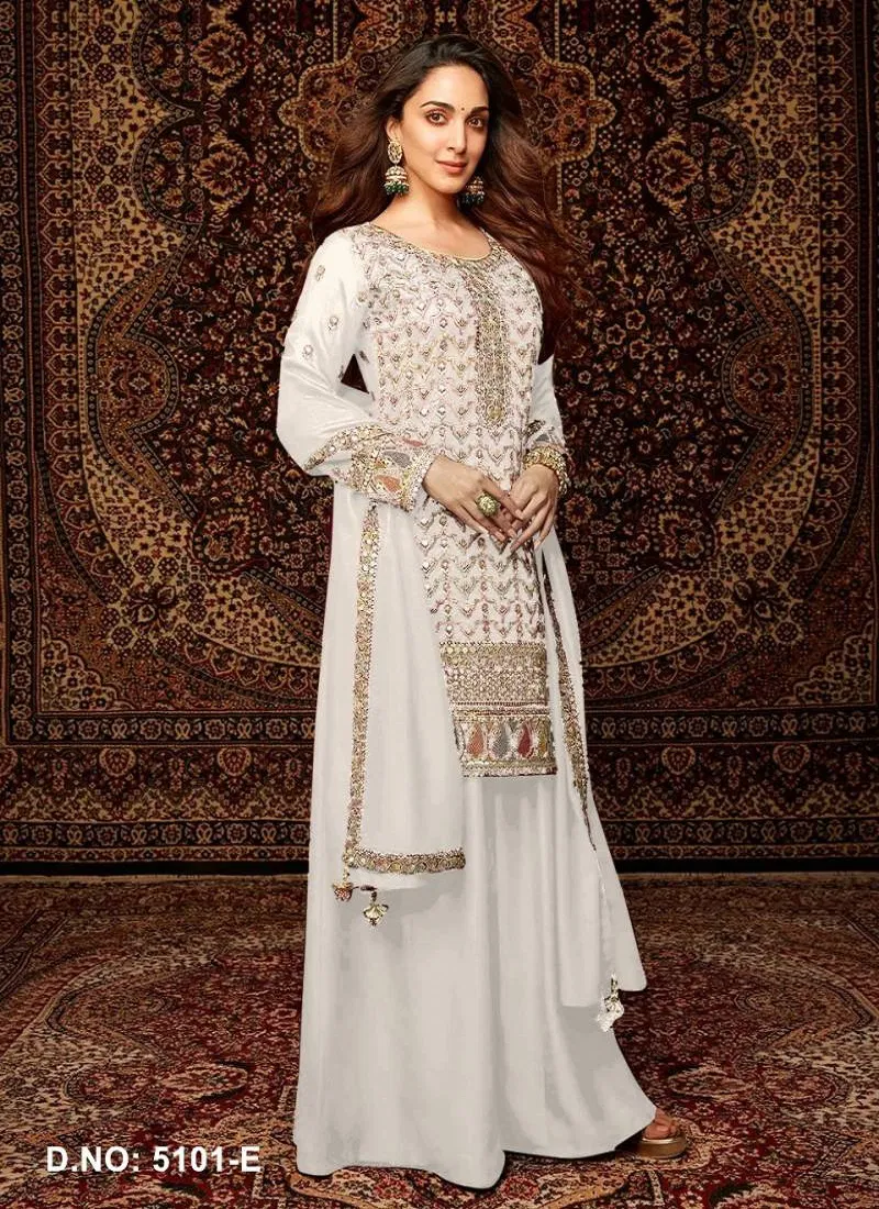 Kiara 5101 A To E Chinon Embroidered Salwar Suits Wholesale Market In Surat