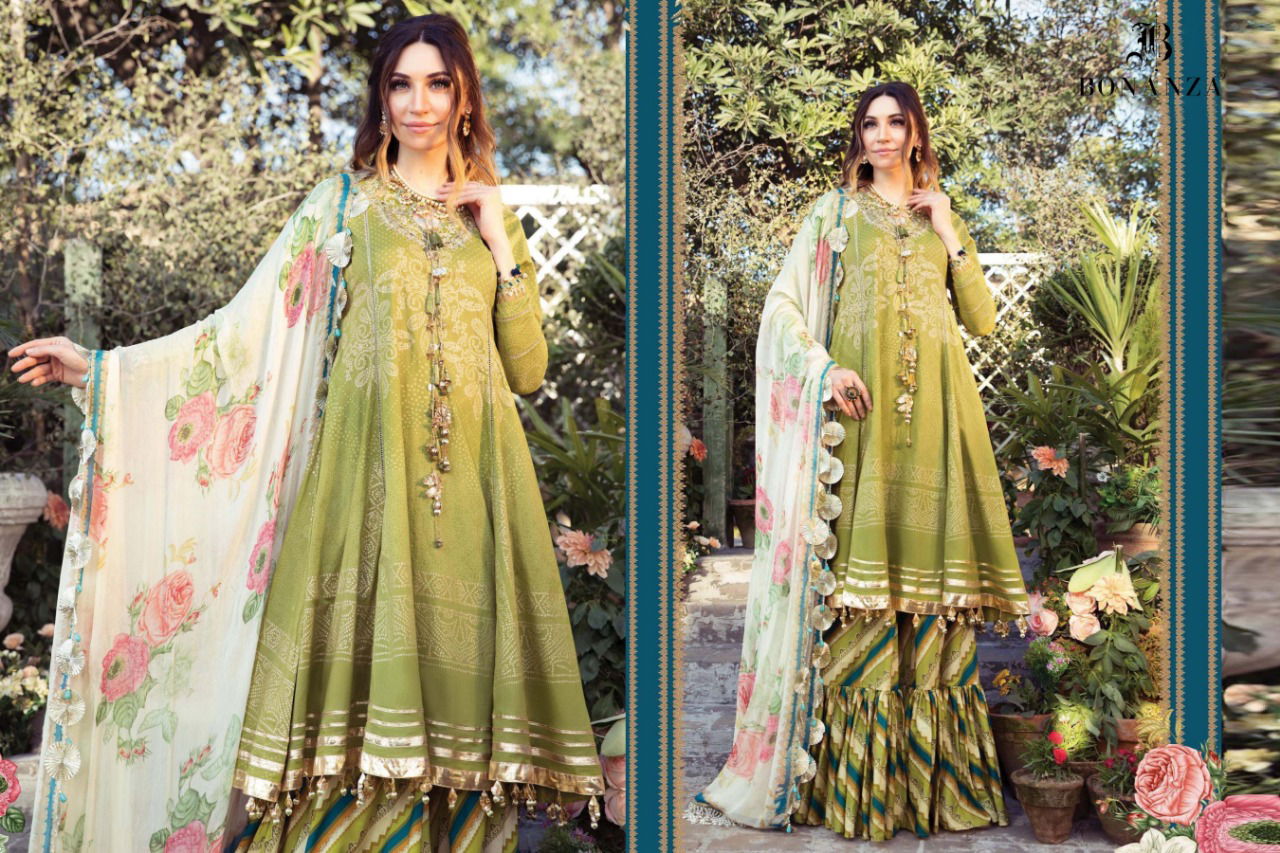 Bonanza Maria B Mprint Summer Collection 21 Latest Fancy Designer Cambric Cotton Pakistani Salwar Suits Collection
