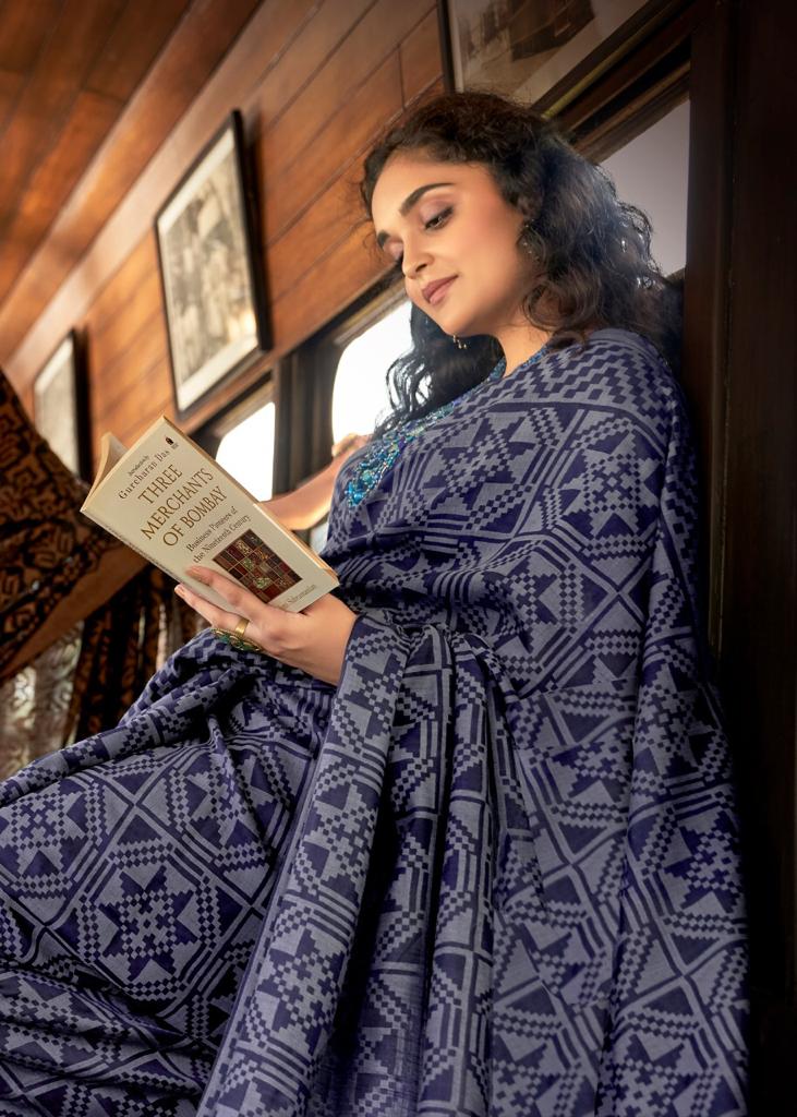 Lt Moksha Latest Fancy Designer Festive Wear Heavy Stylish Linen Braso Silk Saree Collection