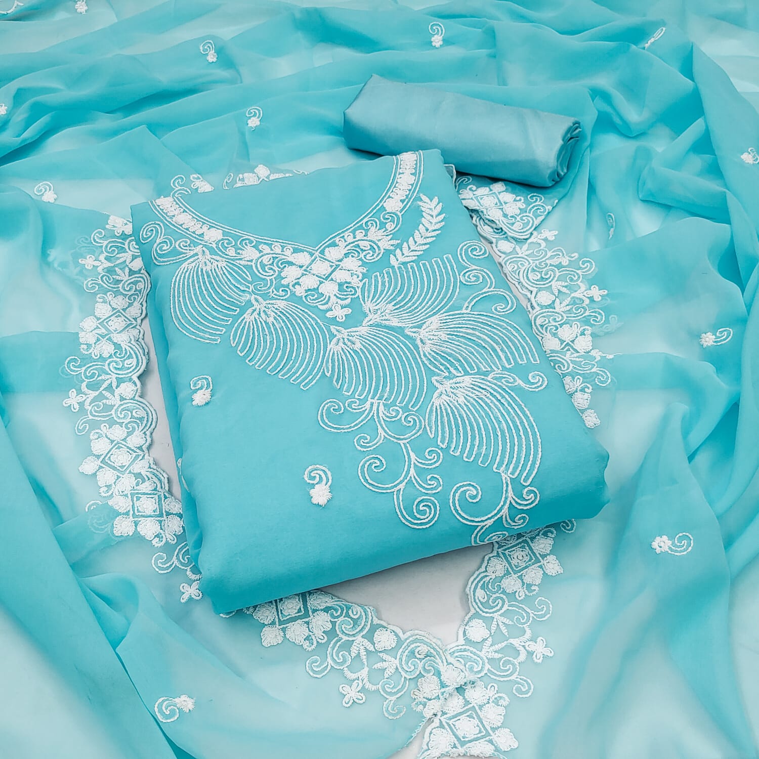 Nitya Nx Designer Georgette Non Catalog Dress Material 