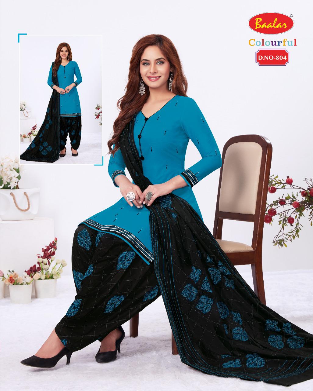 Baalar Colourful 8 Latest Fancy Regular Wear Cotton Printed Readymade Salwar Suit Collection
