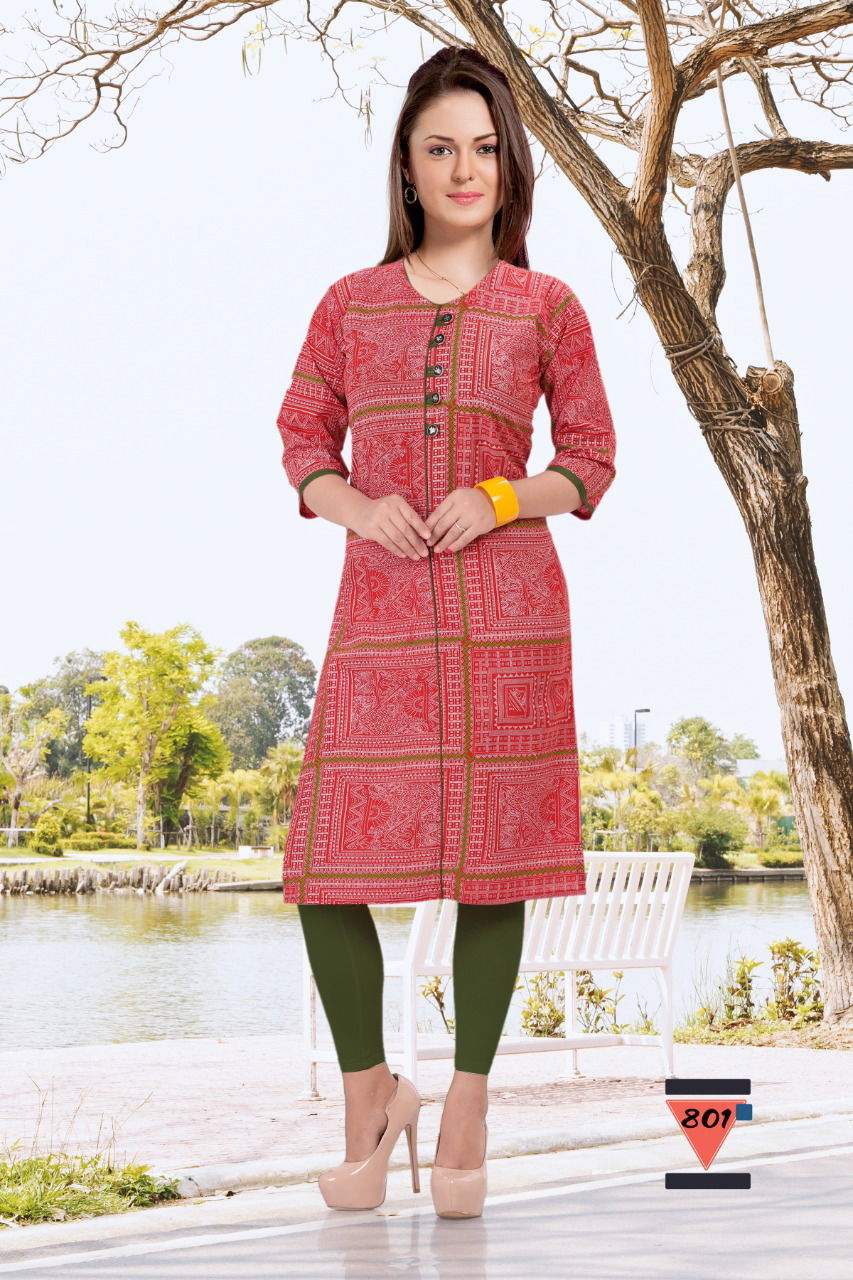 Trendy Bandhni Latest Fancy Designer casual Regular Wear Cotton Printed Kurtis Collection
