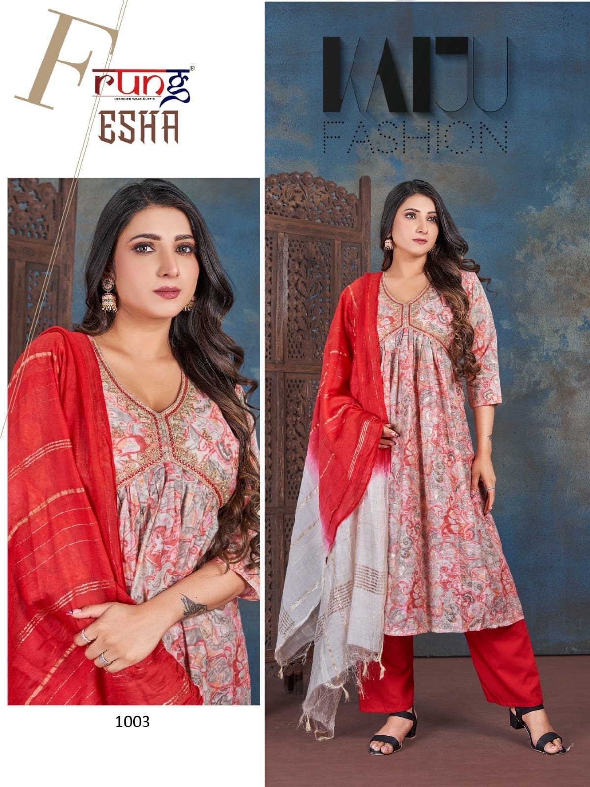 Esha By Rung Alia Cut Kurti With Bottom Dupatta Wholesale Shop In Surat