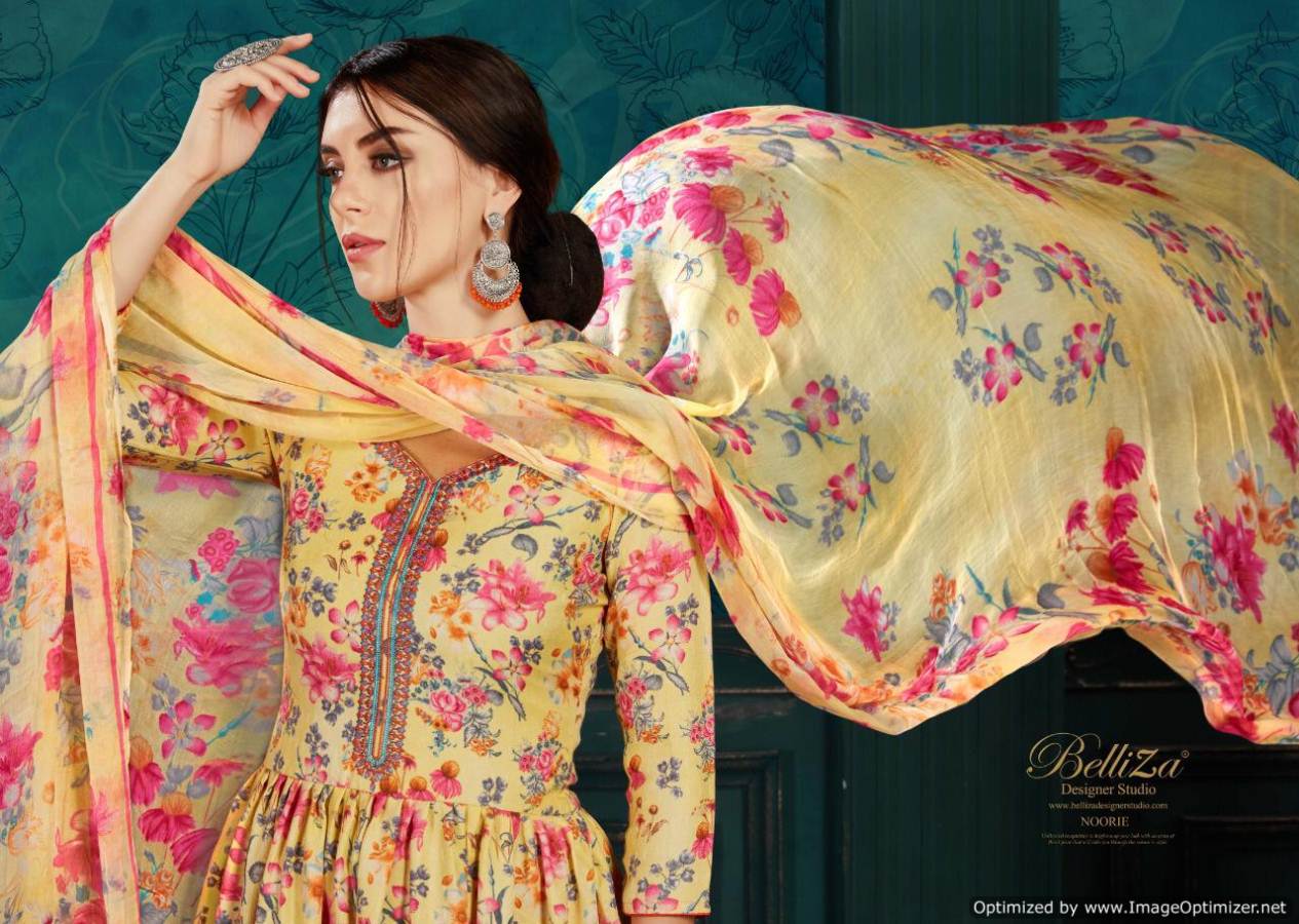 Belliza Noorie Latest Collection Of Full Printed Pure Pashmina Dresss Material Collection 