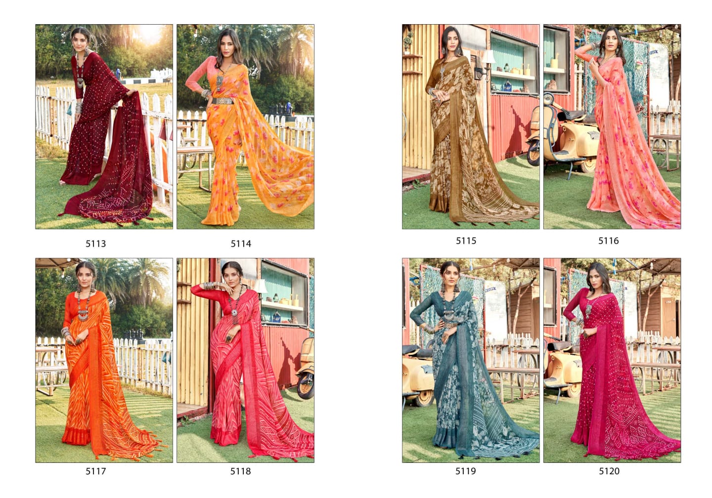 Jodha 14 By 5D Designer Georgette Printed Sarees Catalog