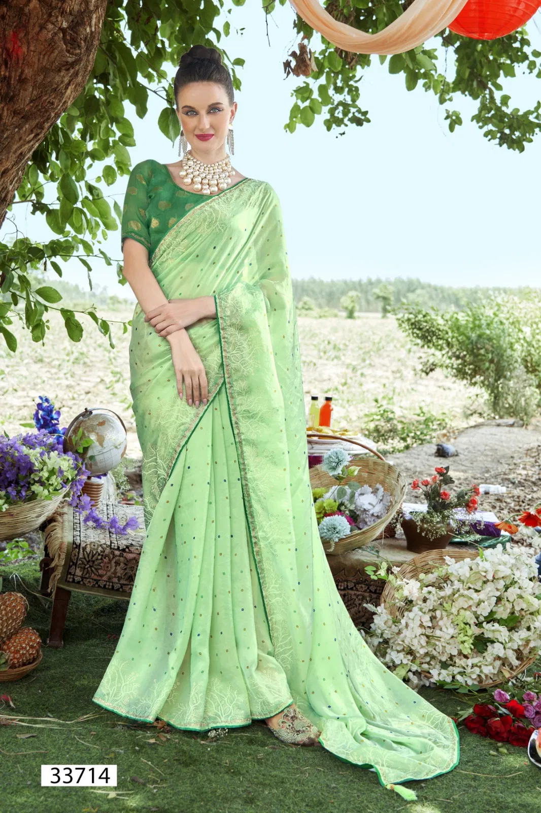 Shailee By Vallabhi N C Satin Printed Daily Wear Saree Exporters In India