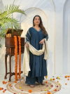 Naisha K 417 Roman Ghera Work Kurti With Plazzo Dupatta Suppliers In India