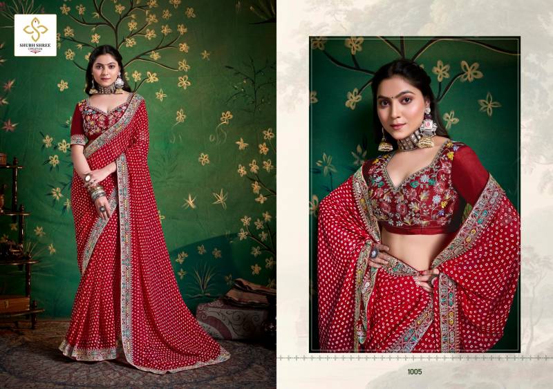 Iragai By Shubh Shree Georgette Embroidered Border Saree Wholesale Online