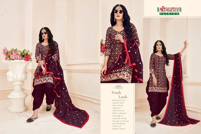 Shreematee Bebo Vol 1 Latest Designer Festive Wear Collection Of Jam Cotton With Embroidery Sequence & Real Mirror Work Readymade Patiyala Suit