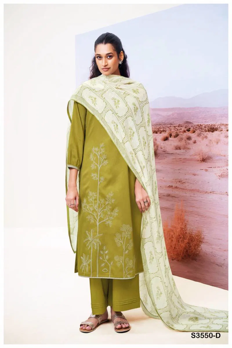 Isheeta By Ganga Cotton Silk Embroidered Salwar Suit Wholesale Clothing Distributors In India