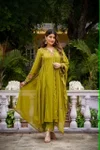 KF 306 Kalaai PV Chanderi Embroidery Kurti With Bottom Dupatta
