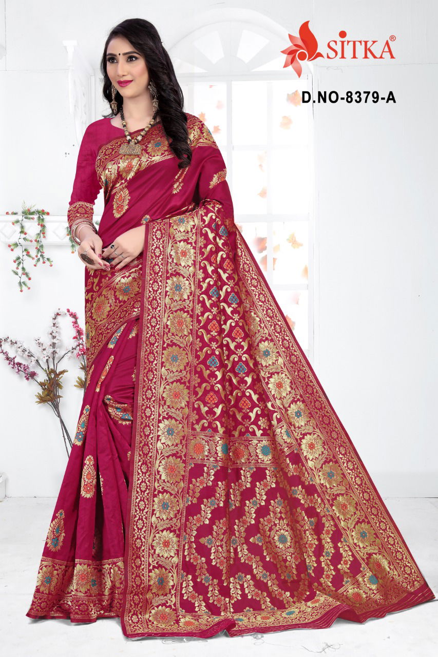 Haytee Lilly 8379 Exclusive Designer Festive Wear Handloom Cotton Silk Saree Collection