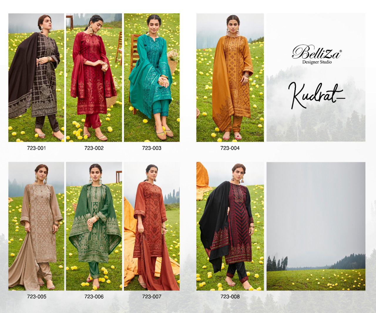 Belliza Kudrat Premium Woollen Pashmina Dress Material
