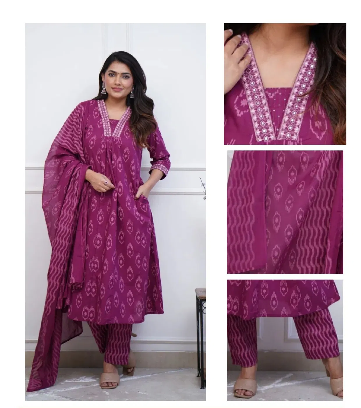 Av Embroidery Designer Viscose Online Kurti With Bottom Dupatta Wholesale