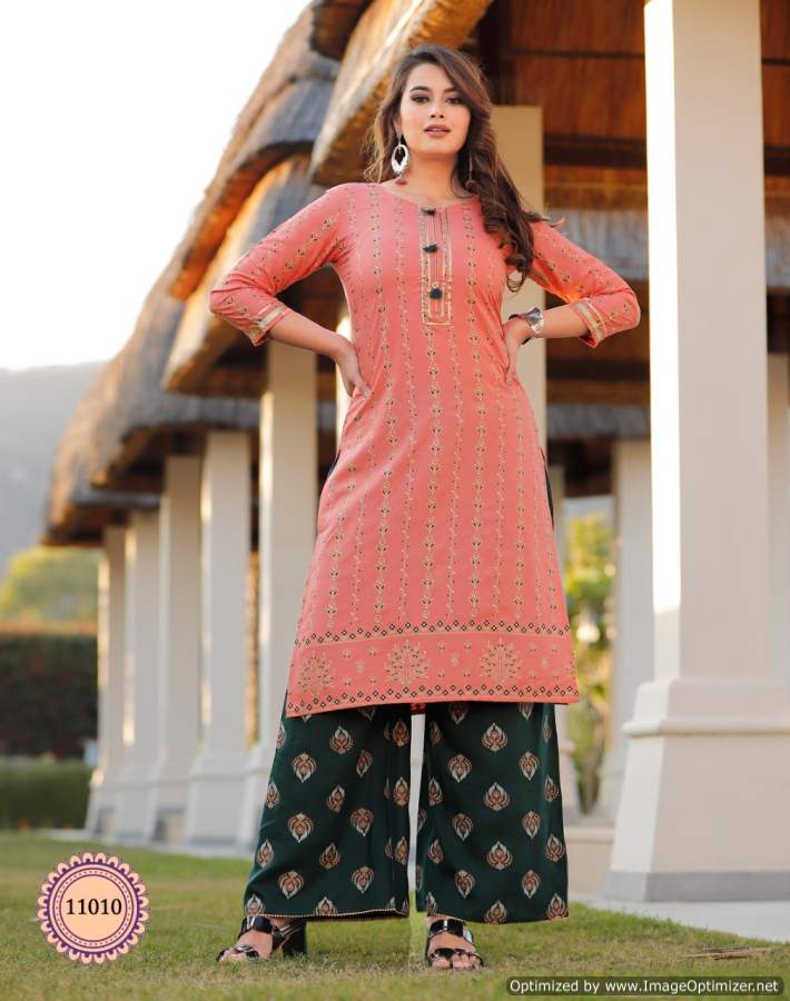 Bibas 11 Ethnic Wear Rayon Printed Kurti With Bottom Collection