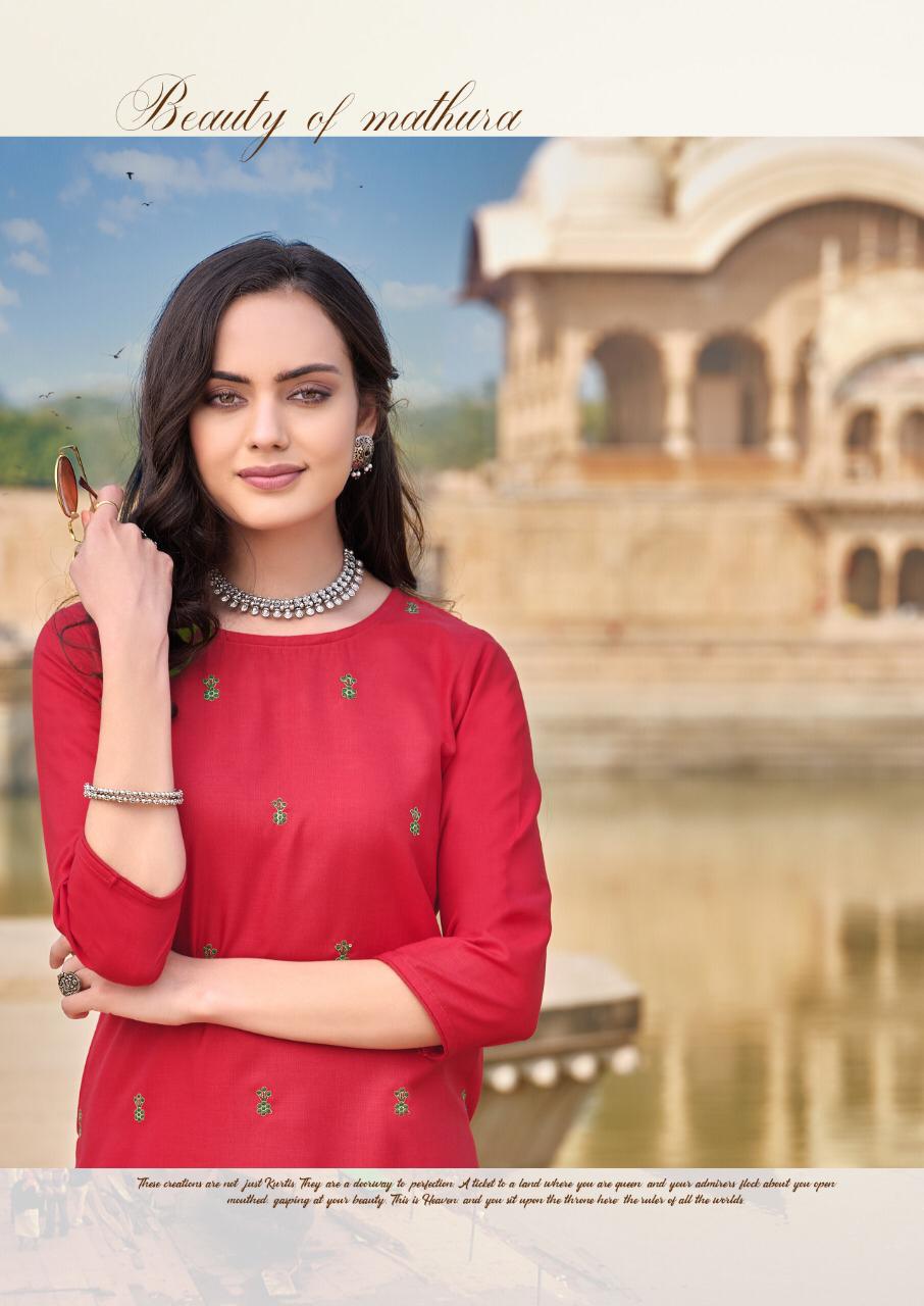 BANWERY BLEND VOL-6 Latest Designer Fancy Festive Wear Heavy Magic Cotton With Embroidery Work Fancy Kurtis Collection