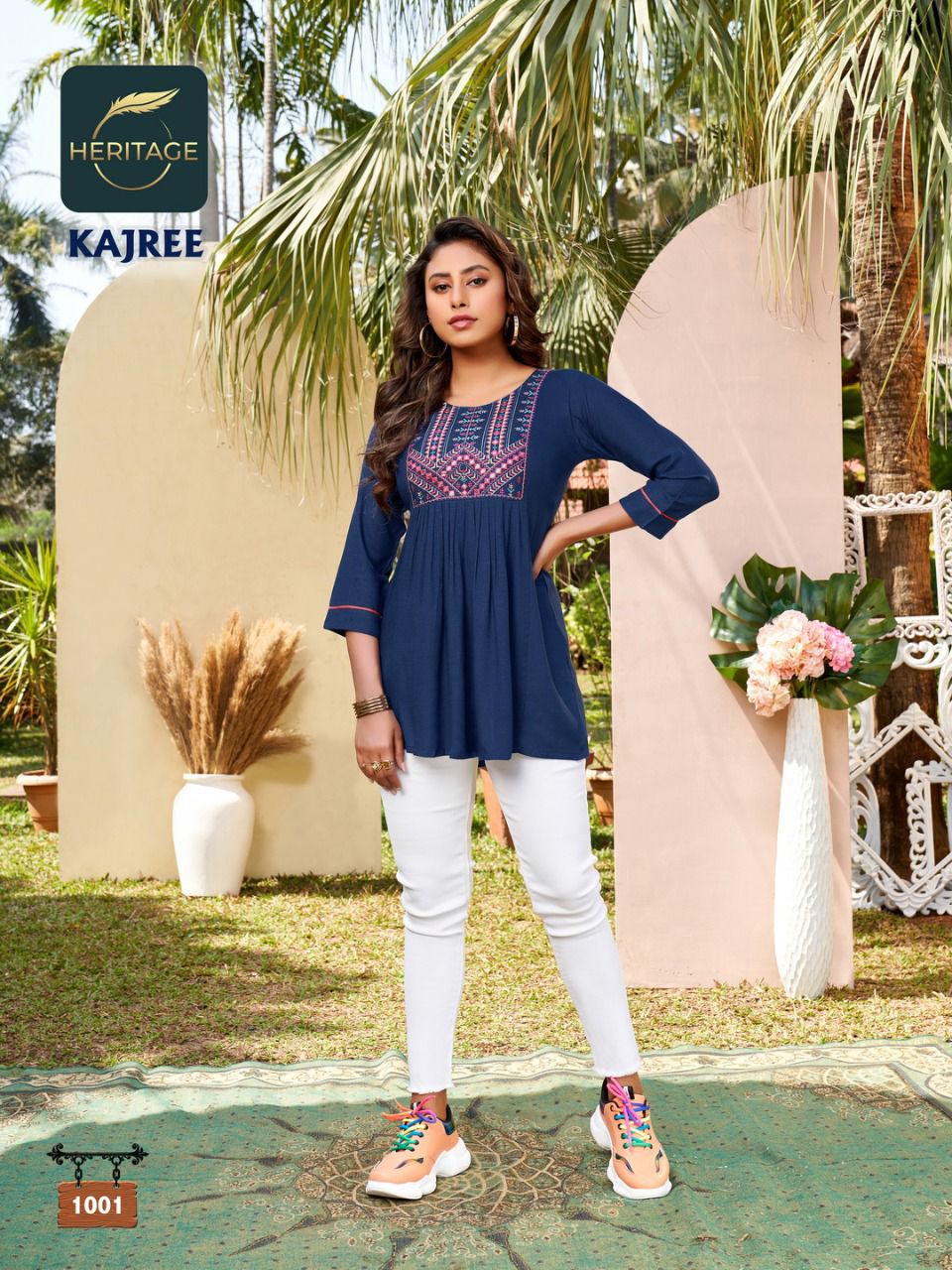 Heritage Kajree New Designer Ethnic Wear Rayon Fancy Top Collection