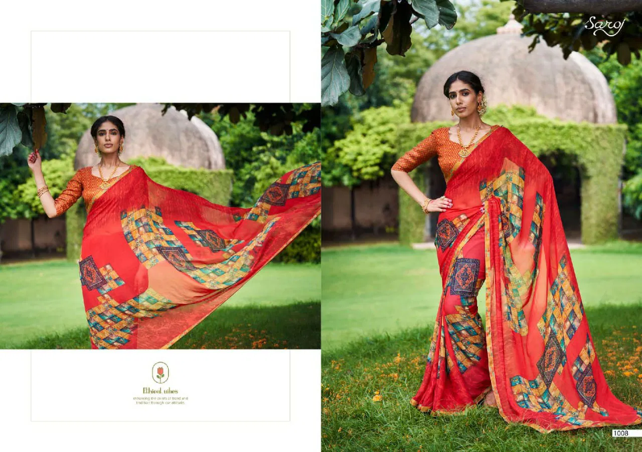 Saroj Mishita Festive Wear Georgette with Beautiful Designs Saree Collection
