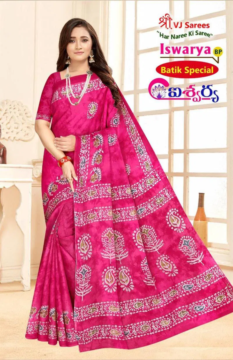 Iswarya Batik Speical Vol 01 By Vj Cotton Printed Saree Wholesale Market In Surat With Price