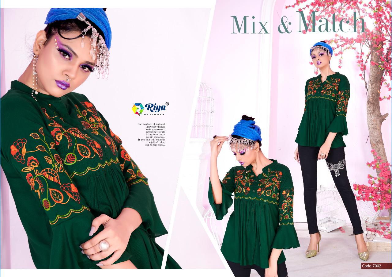 Riya Compass 7 Latest Casual Wear Embroidery Work Western Ladies Top Collection