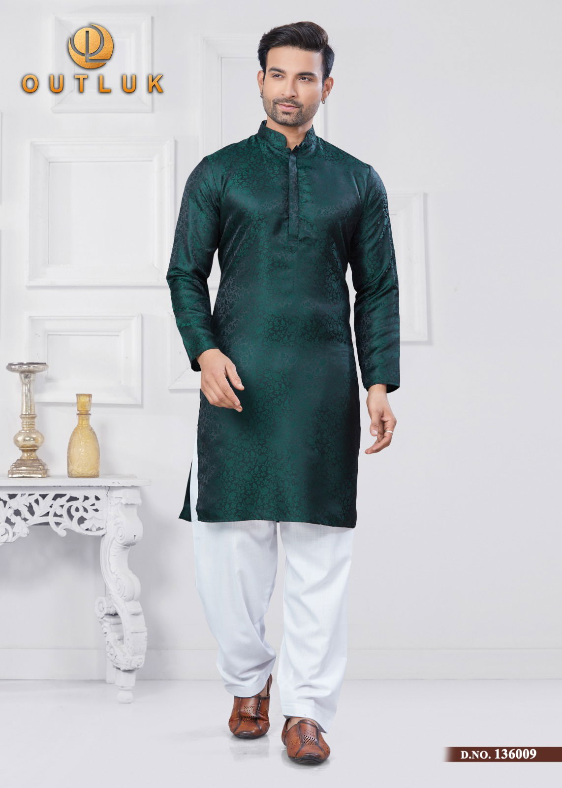 Outluk Vol 136 Jcaquard Silk Mens Wholesale Kurta Pajama Maunfacturers
