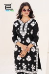 Black And White Vol 18 By Blue Hills Rayon Surat Kurti With Bottom Dupatta Wholesale Market