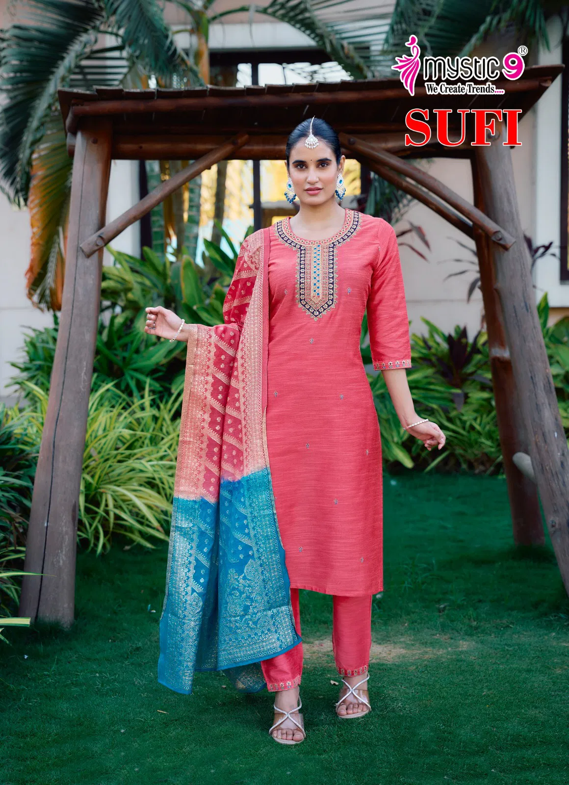 Sufi Vol 1 By Mystic 9 Banglore Silk Kurti With Bottom Dupatta Suppliers In India
